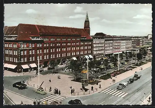 AK Kiel, Holstenplatz mit Hotel-Hansa-Restaurant Conti
