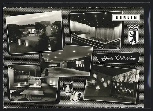AK Berlin, Freie Volksbühne, Innen- und Aussenansichten