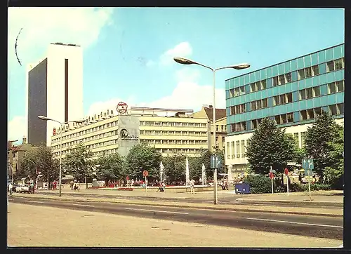 AK Berlin, moderne Architektur, das internationale Handelszentrum und Interhotel Unter den Linden