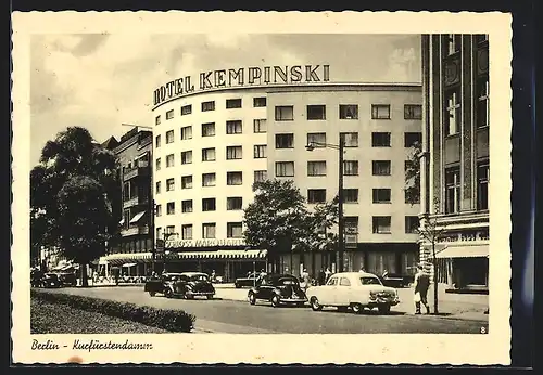 AK Berlin, Kurfürstendamm mit Hotel Kempinski