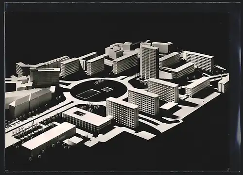 AK Berlin, Städtebauliche Neugestaltung des Ernst-Reuter-Platzes in Charlottenburg, Modellaufnahme