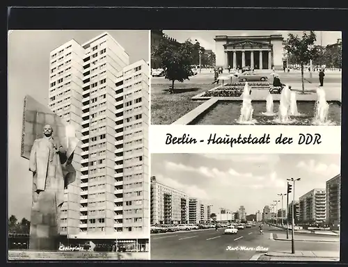 AK Berlin, Hochhaus am Leninplatz, Karl-Marx-Allee