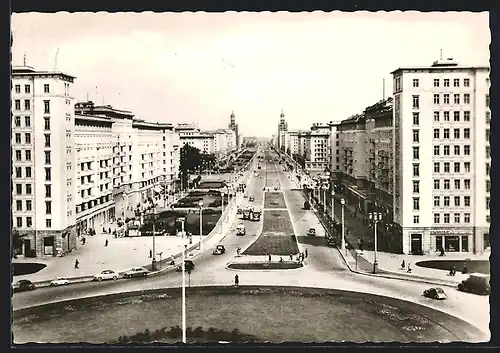 AK Berlin, Stalinallee, Blick nach Osten