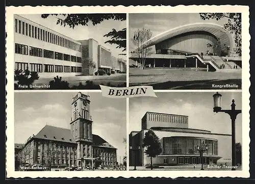 AK Berlin, Freie Universität, Kongresshalle, Schiller-Theater