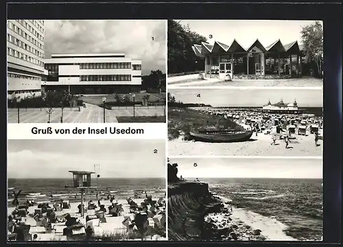 AK Insel Usedom, Ostseebäder Zinnowitz, Bansin und Heringsdorf