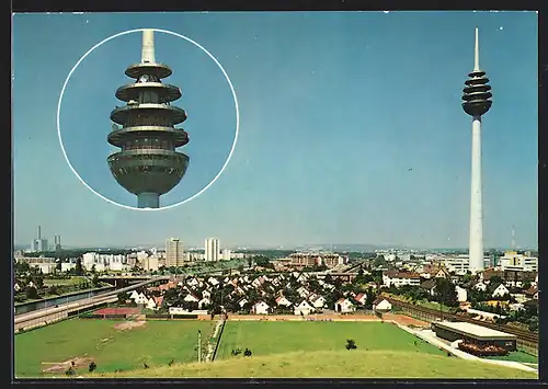 AK Nürnberg, Teilansicht mit Fernmeldeturm