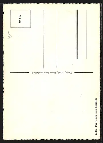 AK Berlin, das Wohnhaus am Roseneck