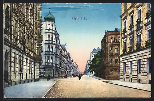 AK Fürth i. B., Strassenpartie mit Geschäft