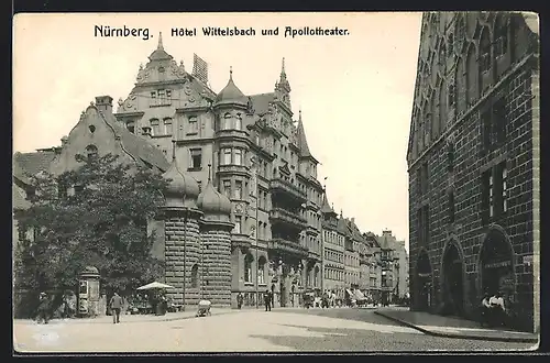 AK Nürnberg, Hotel Wittelsbach und Apollotheater