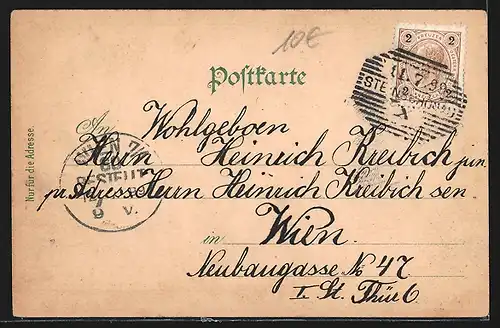 Lithographie Friedrichsruh, Schloss, Reichskanzler Fürst Otto von Bismarck mit Pickelhaube, Niederwalddenkmal