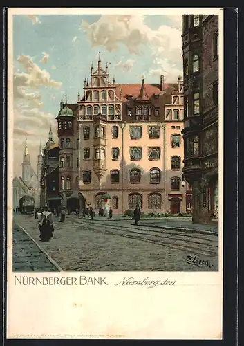 Lithographie Nürnberg, Nürnberger Bank, Karolinenstrasse 57