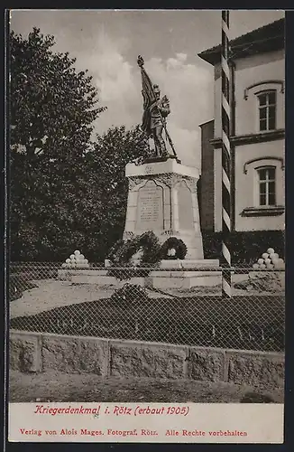 AK Rötz, Kriegerdenkmal erbaut 1905