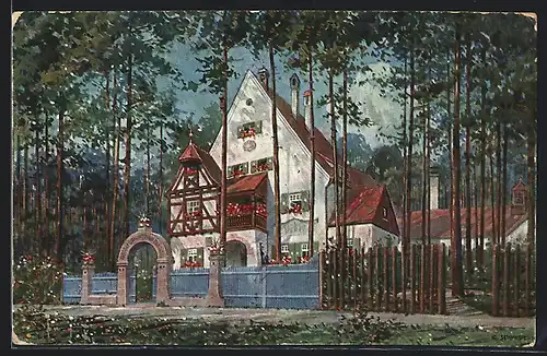 Künstler-AK Rückersdorf, Walderholungsheim Frida Schramm-Stiftung