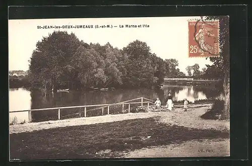 AK Saint-Jean-les-Deux-Jumeaux, La Marne et l`Ile