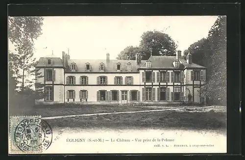 AK Égligny, Le Chateau, vue prise de la Pelouse