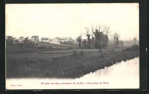 AK Saint-Jean-les-Deux-Jumeaux, Vue prise du Pont