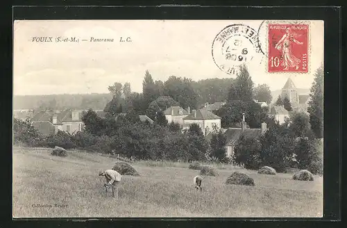 AK Voulx, Panoramaansicht vom Feld aus