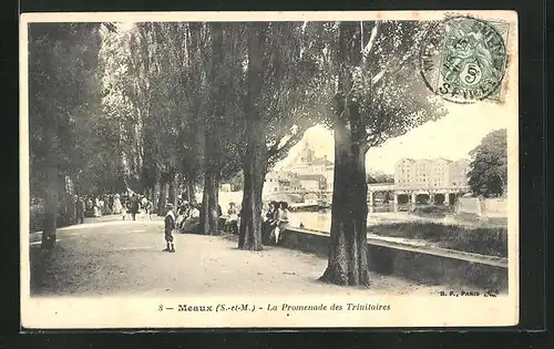 AK Meaux, La Promenade des Trinitaires