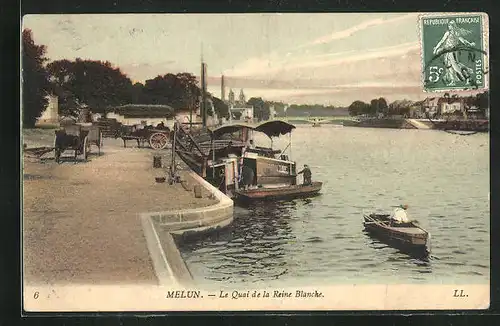 AK Melun, Le Quai de la Reine Blanche