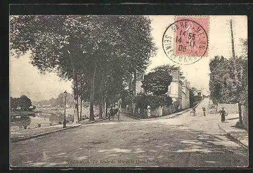 AK Melun, La Route du Mèe et le Quai Pasteur