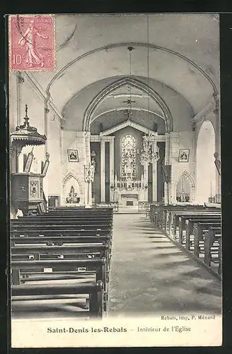 AK Saint-Denis-les-Rebais, Intérieur de l'Église