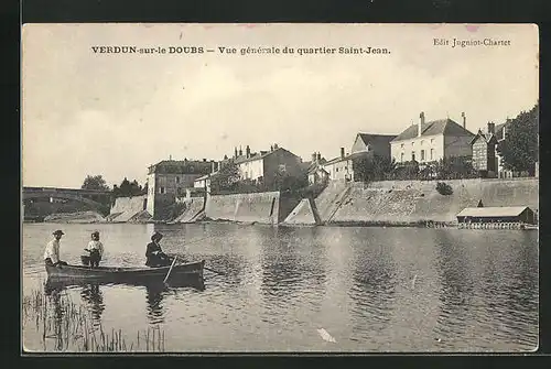 AK Verdun-sur-le-Doubs, Vue générale du quartier Saint-Jean