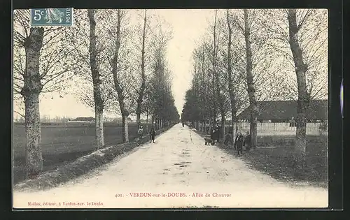 AK Verdun-sur-le-Doubs, Allée de Chauvor