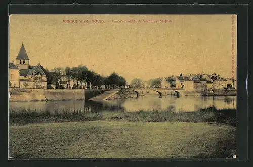 AK Verdun-sur-le-Doubs, Vue d'ensemble de Verdun-Saint-Jean