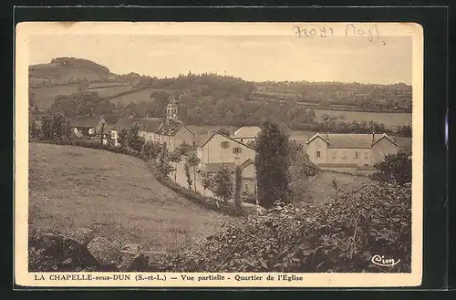 AK La Chapelle-sous-Dun, Vue partielle, Quartier de l'Eglise