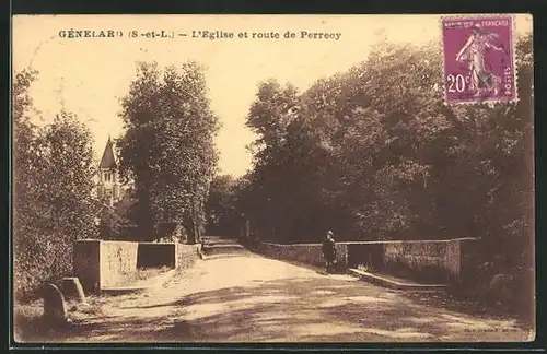 AK Génelard, L`Eglise et route de Perrecy