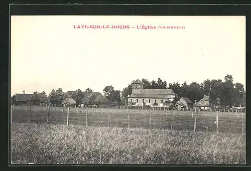 AK Lays-sur-le-Doubs, L`Église, Vue extérieure