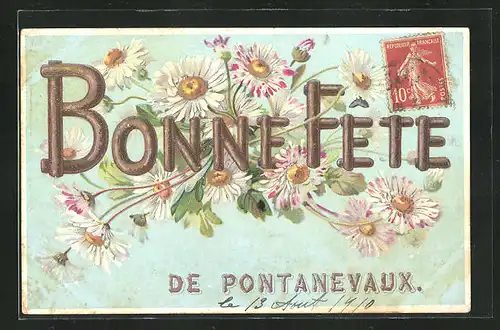 AK Pontanevaux, Les fleurs et Bonne Fete