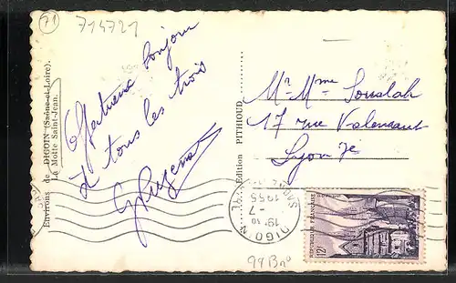 AK Digoin, La Motte Saint-Jean, vue generale, l'Eglise