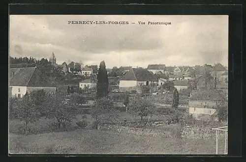 AK Perrecy-les-Forges, Vue panoramique, l'Eglise