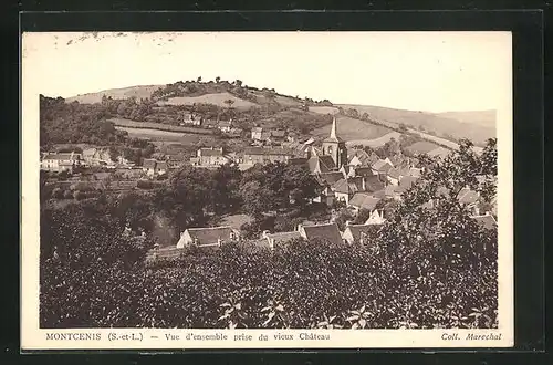 AK Montcenis, Vue d`ensemble prise du vieux Château