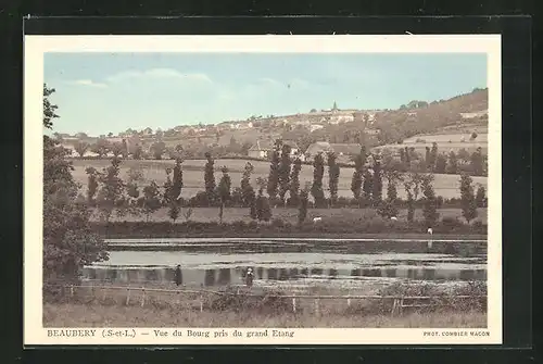 AK Beaubery, Vue du Bourg pris du grand Etang