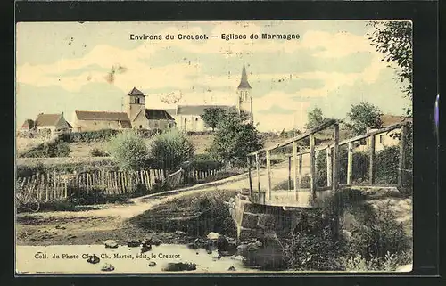 AK Marmagne, Vue du l'Eglise