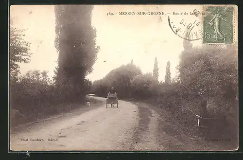 AK Messey-sur-Grosne, Route de la Chapelle