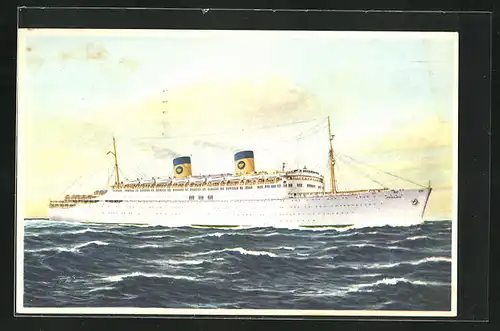 AK Passagierschiff S. S. Homeric auf hoher See