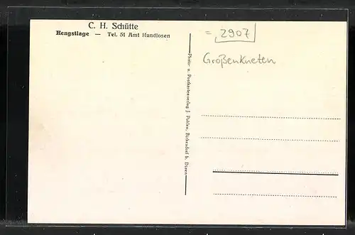 AK Hengstlage, Fahrradhandlung v. C. H. Schütte