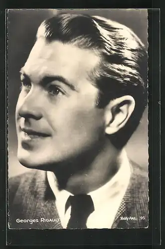 AK Schauspieler Georges Rigault in elegantem Anzug