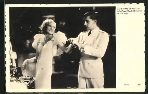 AK Schauspieler Liane Haid und Victor de Kowa in Das Schloss im Süden