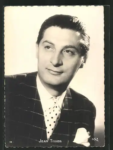 AK Schauspieler Jean Tissier im karierten Anzug