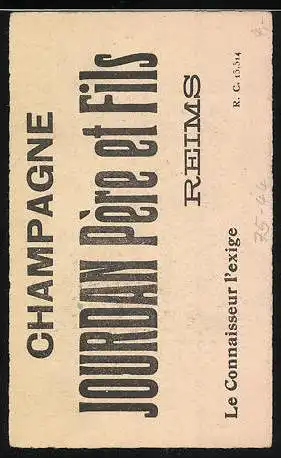 Sammelbild Champagne Jourdan Pere et Fils, junger Frau serviert Bier