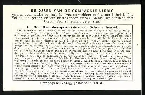 Sammelbild Liebig, Processien en Bedevaarten in Belgie, 2. Scherpenheuvel: Kaarskensprocessie van Scherpenheuvel