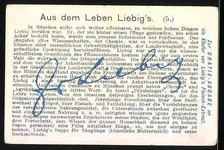 Sammelbild Liebig, Aus dem Leben Liebig`s: 5. Liebig im chem. Hörsaal zu München