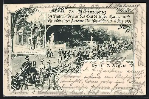 AK Berlin-Tiergarten, Zoologischer Garten, 24. Verbandstag d. Central-Verbandes Städtischer Haus- & Grunbesitzer Vereine
