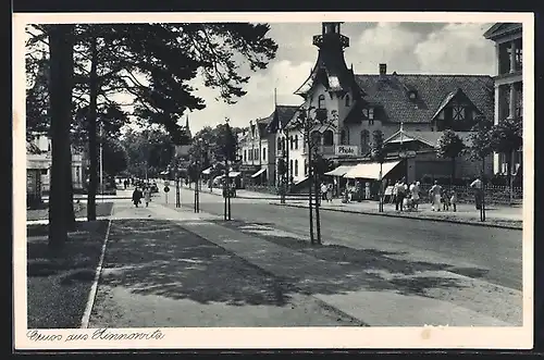AK Zinnowitz, Strandstrasse mit Geschäften