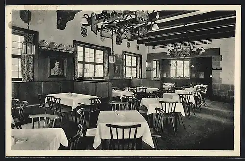 AK Nürnberg, Speiseraum im Hotel Goldener Adler am Hallplatz 21