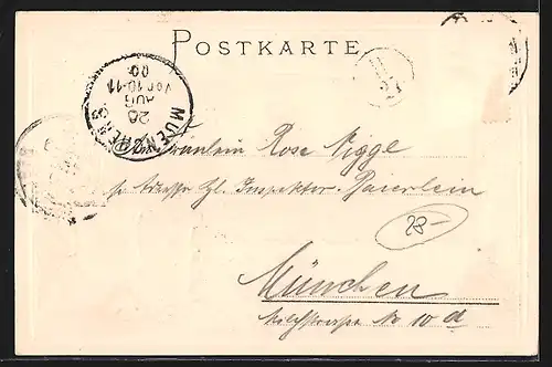 Passepartout-Lithographie Köln, Totalansicht des Ortes, Wappen, Adler